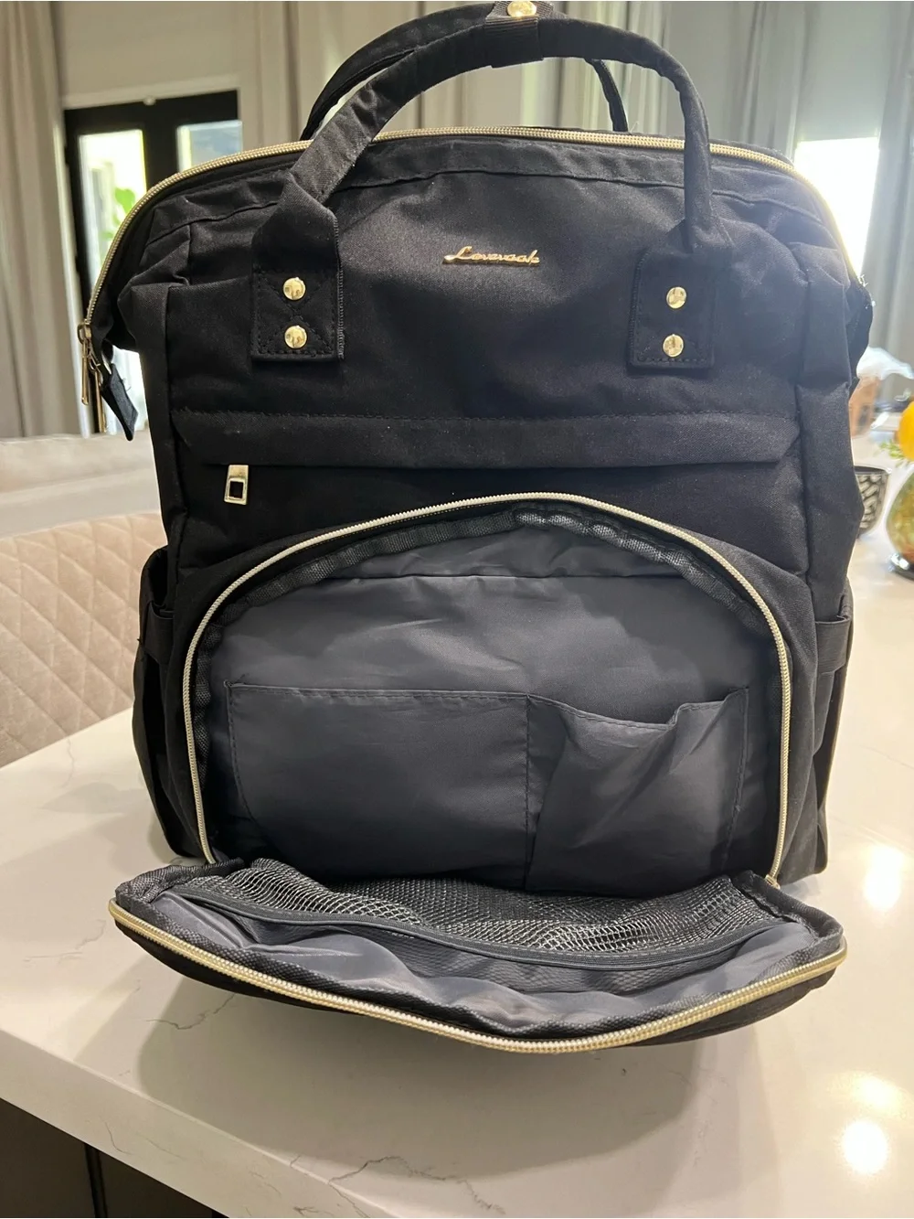 Lovevook Backpack Tote with Gold Accents